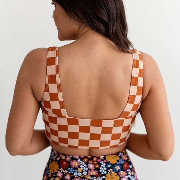 NWT | Checkered Bikini Top | Tankini for Women | M (8-10) | Coral Reef - Picture 3 of 8